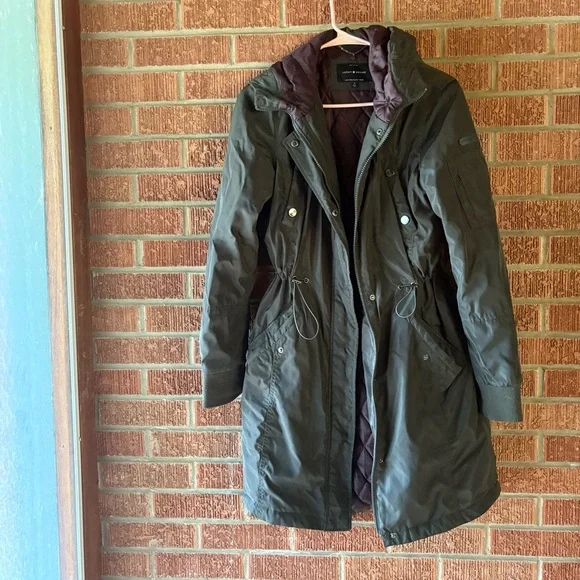 Lucky Brand Olive Green Utility Windbreaker Cinched Jacket Size Small - Picture 2 of 10